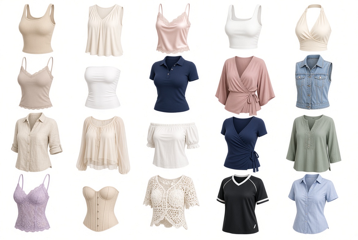 Spring and summer tops — set 1
