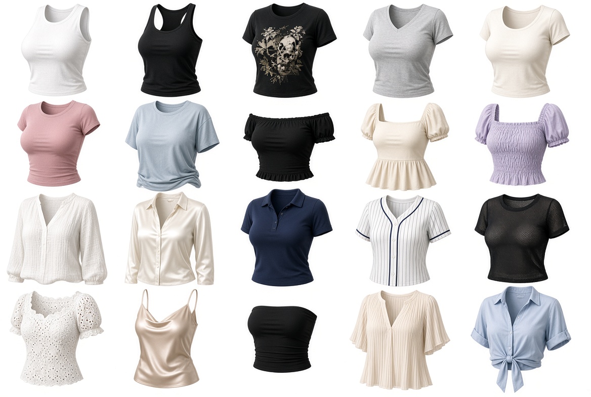 Spring and summer tops — set 2