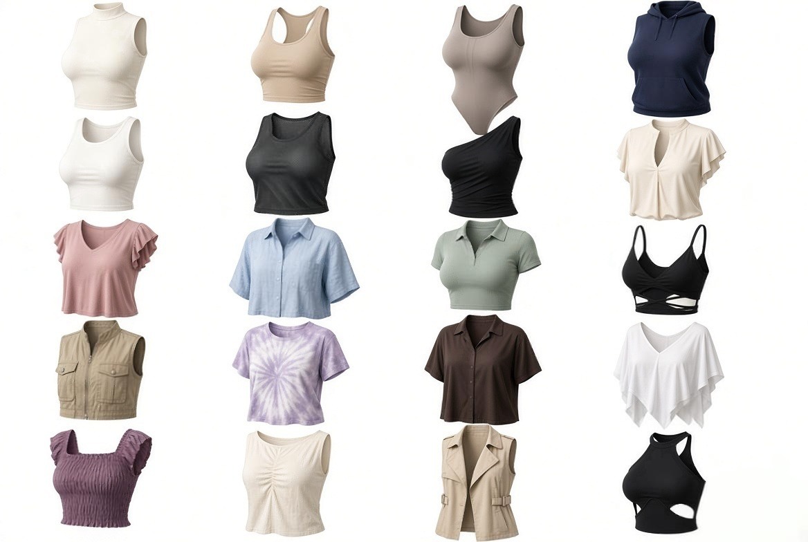 Spring and summer tops — set 4
