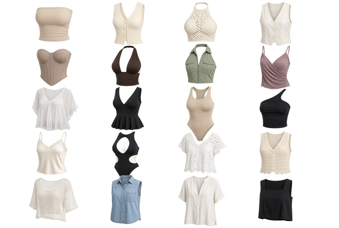 Spring and summer tops — set 5