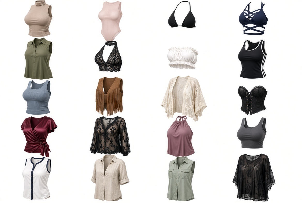 Spring and summer tops — set 6