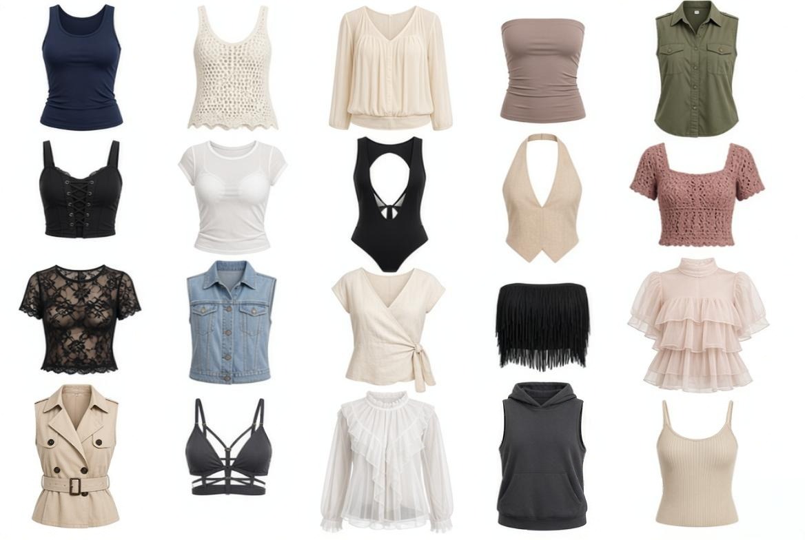 Spring and summer tops — set 8