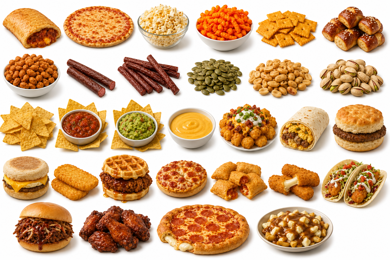 Convenience, Vending & Savory Street Eats — Fast Food, Trash Food & Snacks