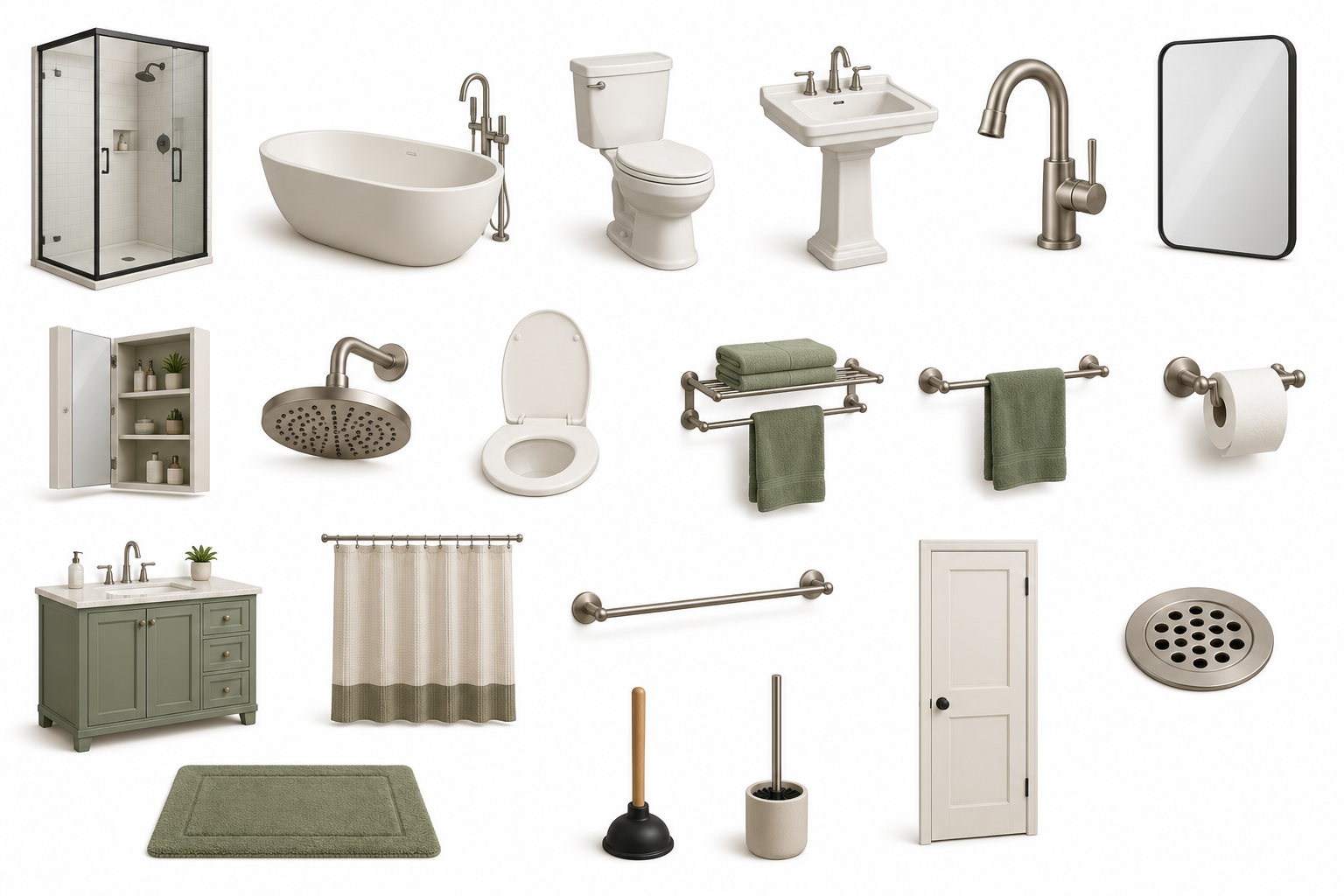 Fixtures & Main Hardware — Bathroom