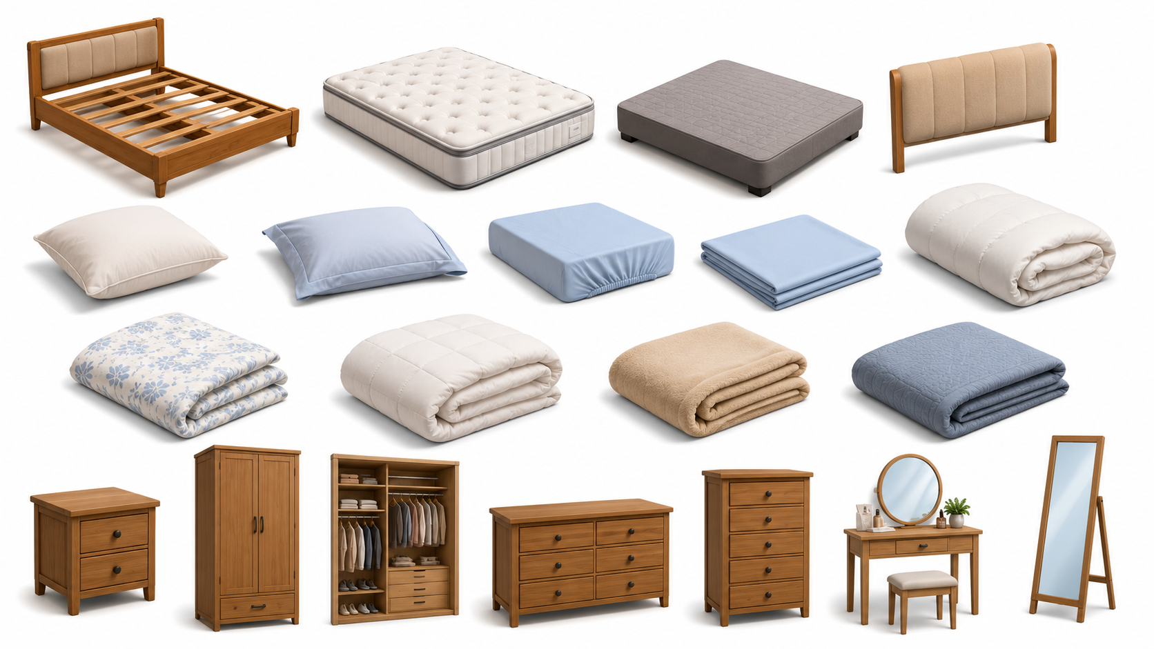 Furniture & Essential Bedding — Bedroom
