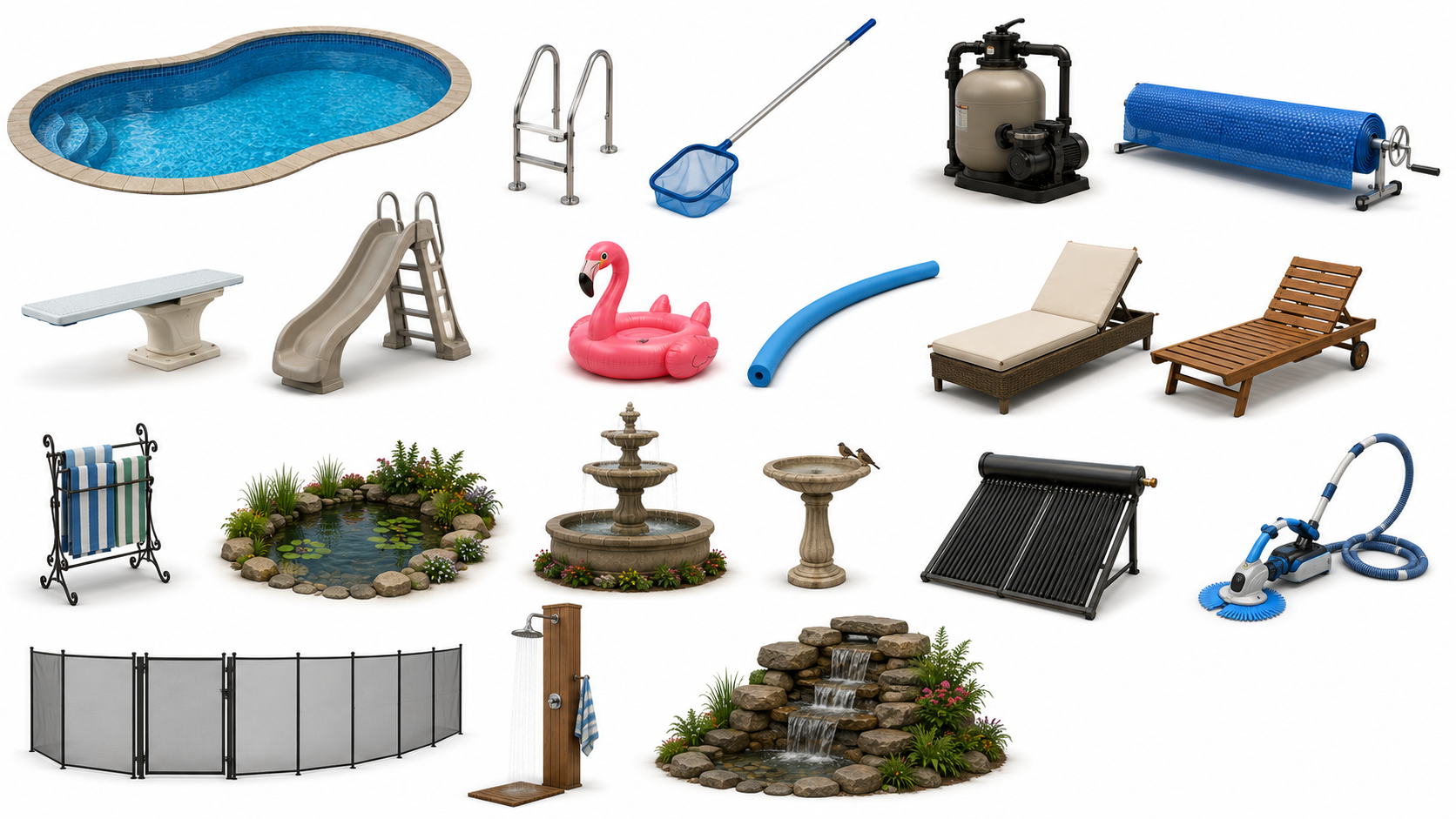 Pool, Poolside & Water Features — Backyard & Garden