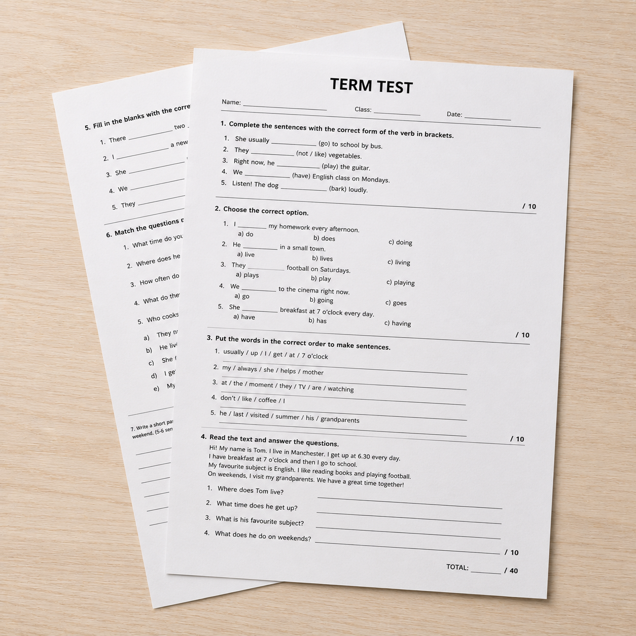 exam / test