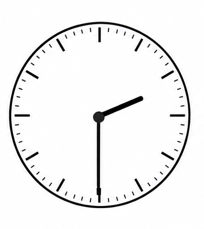 Clock showing a time to identify