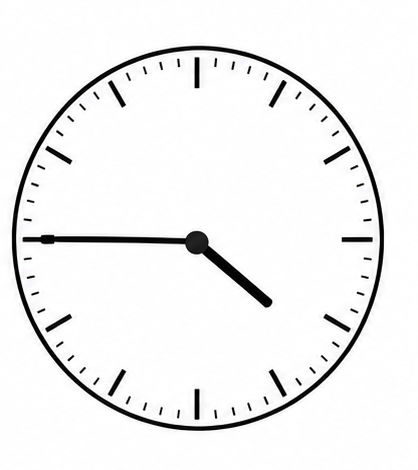 Clock showing a time to identify