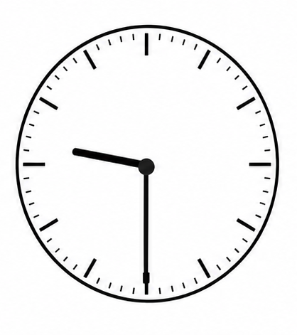 Clock showing a time to identify