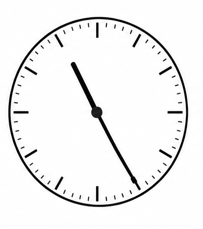 Clock showing a time to identify