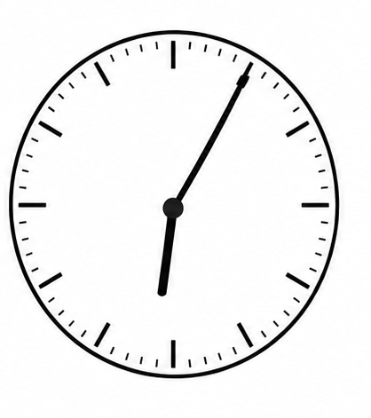 Clock showing a time to identify