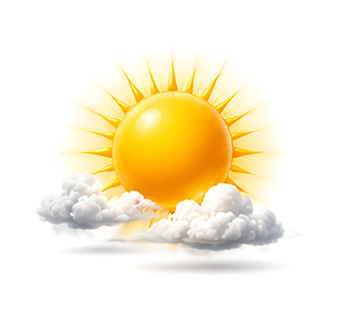 mostly sunny