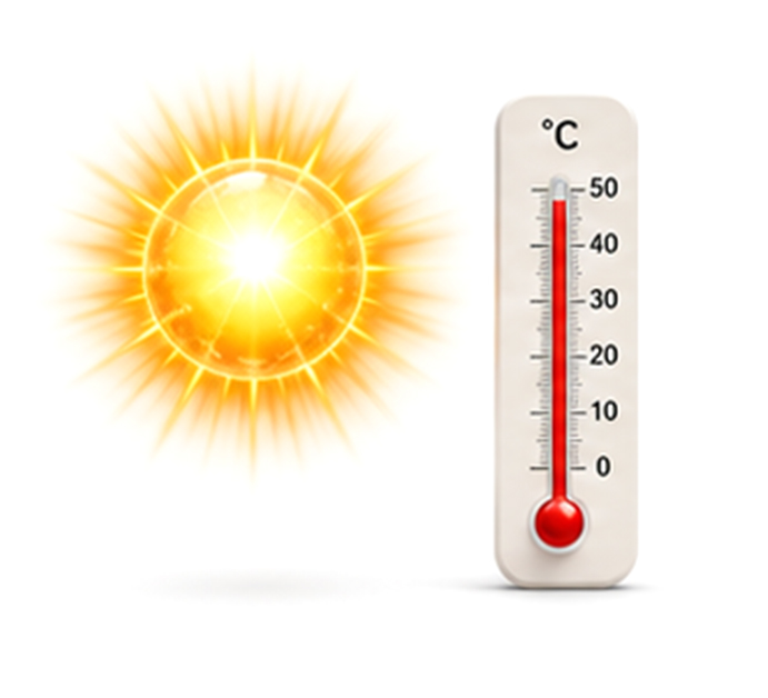 scorching / boiling / baking